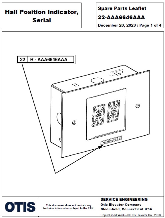 SPL 22-AAA6646AAA Hall Position Indicator, Serial