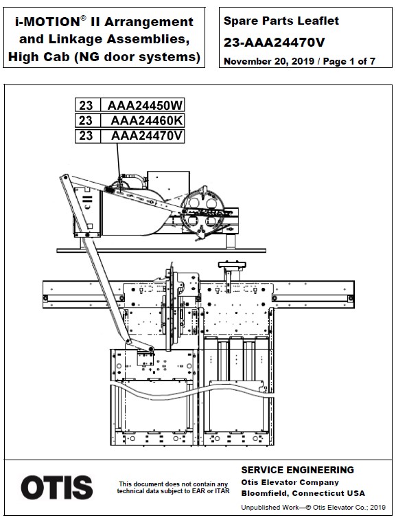 SPL 23-AAA24470V i-MOTION II Arrangement and Linkage Assemblies, High Cab (NG door systems)