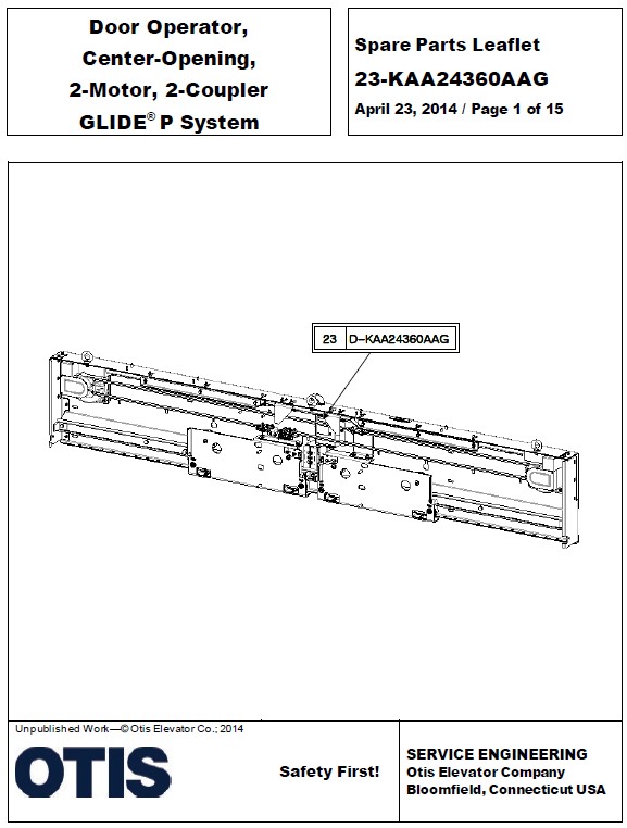 SPL 23-KAA24360AAG Door Operator, Center-Opening, 2-Motor, 2-Coupler Glide P System