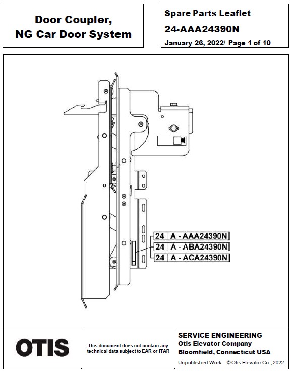 SPL 24-AAA24390N Door Coupler, NG Car Door System