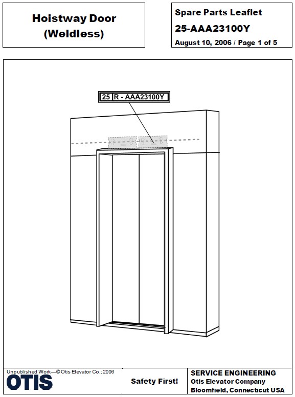 SPL 25-AAA23100Y Hoistway Door (Weldless)