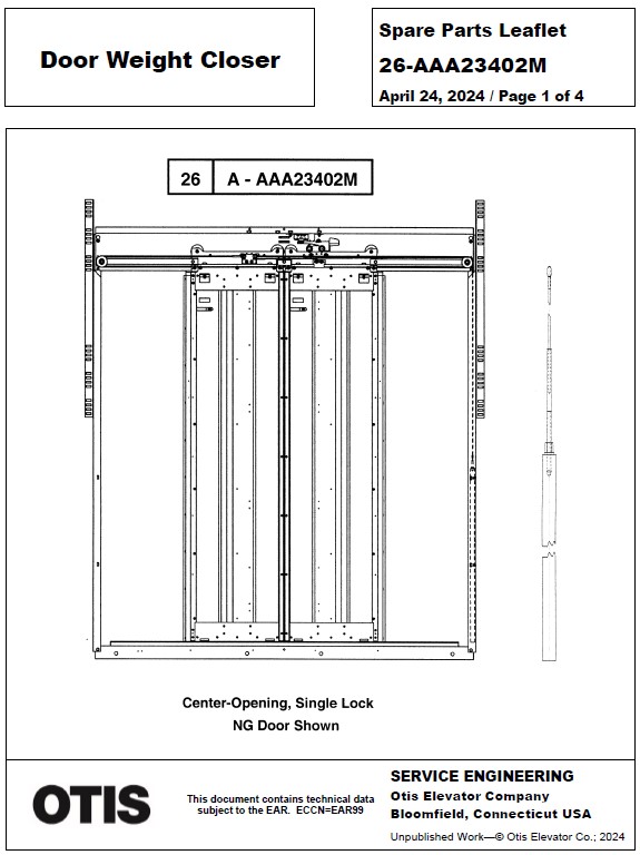 SPL 26-AAA23402M Door Weight Closer