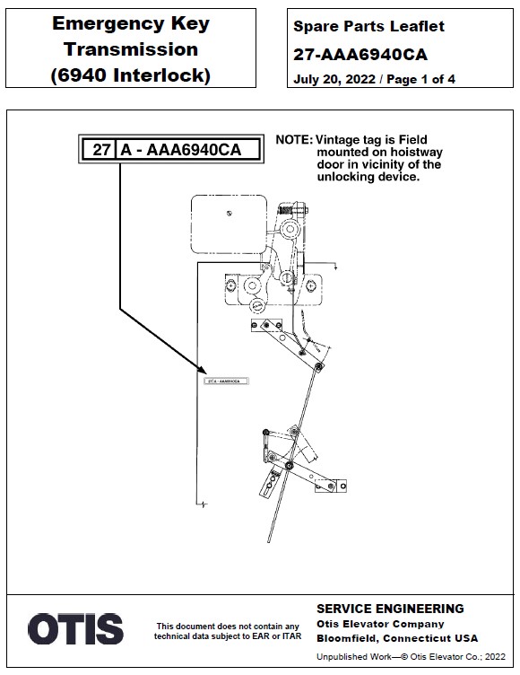 SPL 27-AAA6940CA Emergency Key Transmission (6940 Interlock)