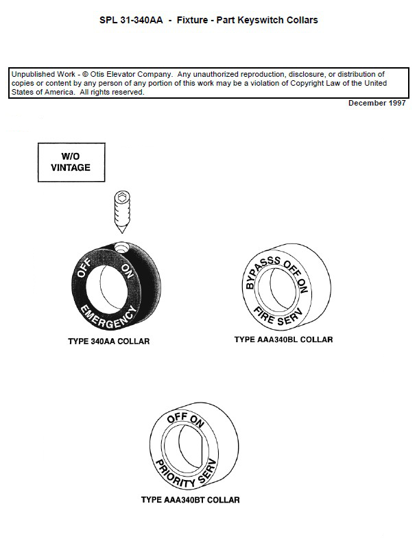 SPL 31-340AA Fixtures - Part Keyswitch Collars