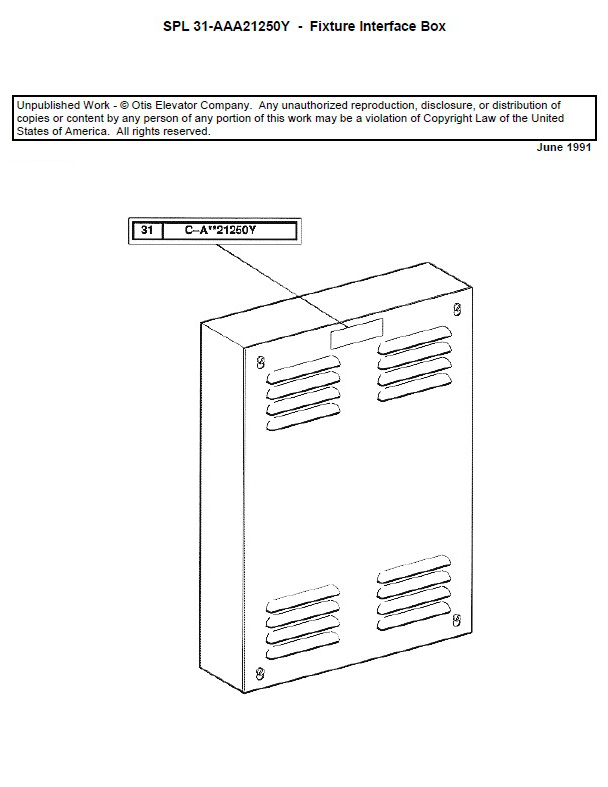 SPL 31-AAA21250Y Fixture-Car, Interface Box Modernization