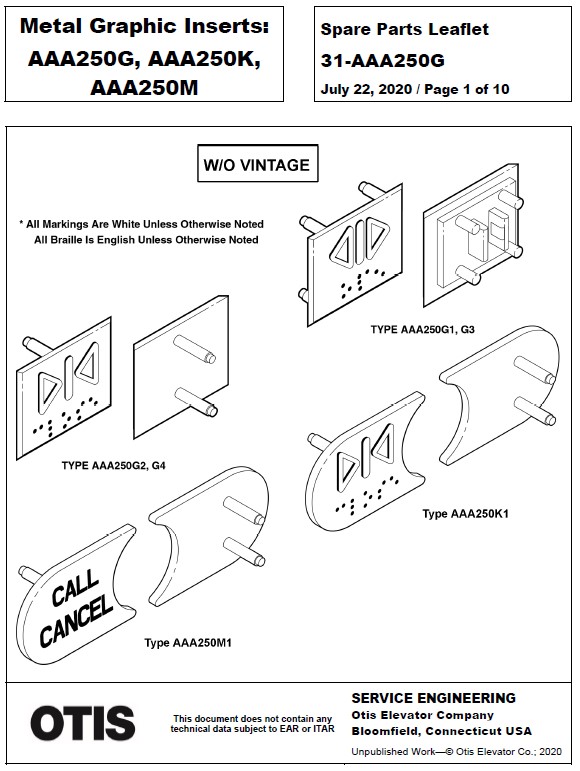 SPL 31-AAA250G Advance Fixtures Metal Graphic Inserts
