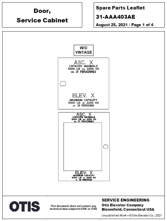 SPL 31-AAA403AE Door: Service Cabinet