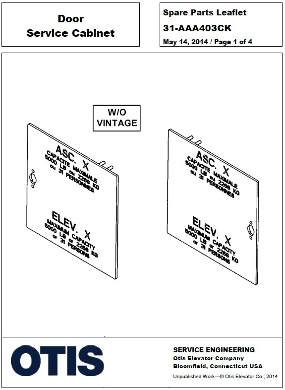 SPL 31-AAA403CK Door: Service Cabinet