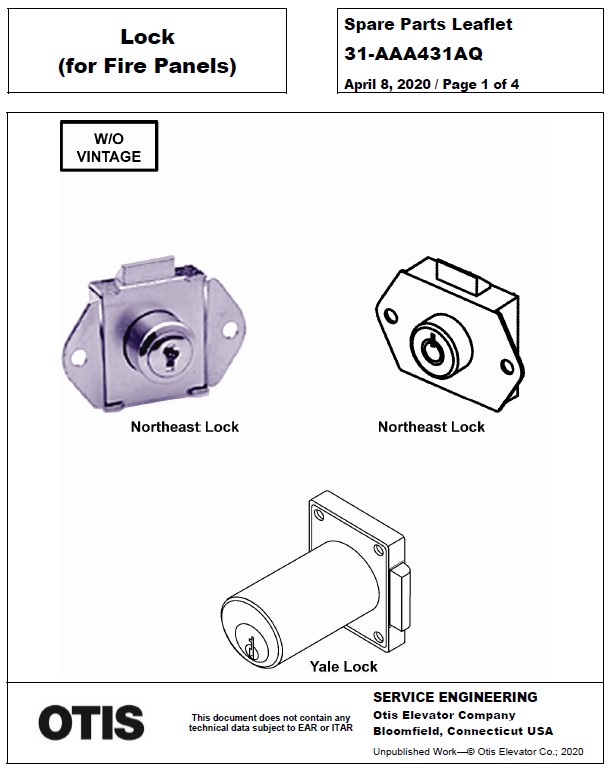 SPL 31-AAA431AQ Lock for Fire Panels