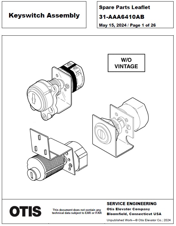 SPL 31-AAA6410AB Keyswitch Assembly