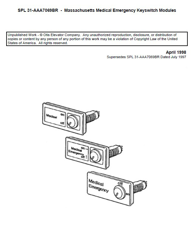 SPL 31-AAA7069BR Massachusetts Medical Emergency Keyswitch Module