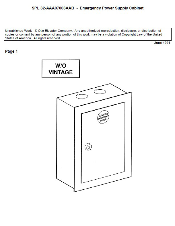 SPL 32-AAA07003AAB Hall Fixture Emergency Power Supply Cabinet AAA07003AAB