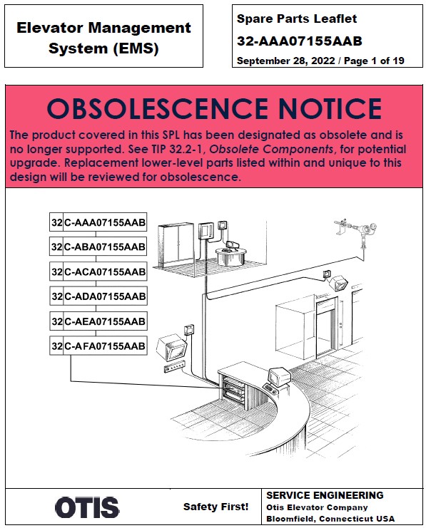 SPL 32-AAA07155AAB (OBSOLETE) Elevator Management System (EMS)