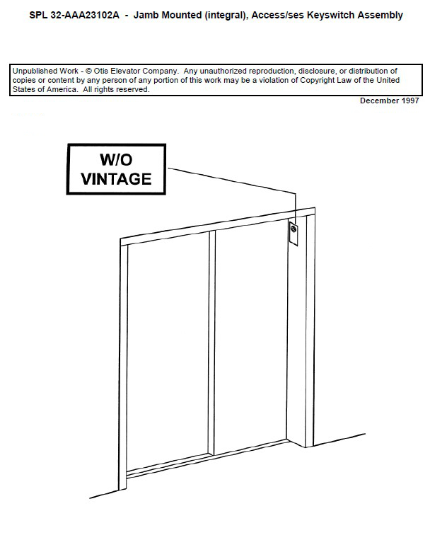 SPL 32-AAA23102A Access/SES Keyswitch Assembly