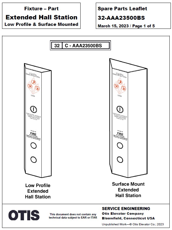 SPL 32-AAA23500BS Extended Hall Station Low Profile & Surface Mounted