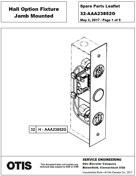 SPL 32-AAA23852G Hall Option Fixture Jamb Mounted