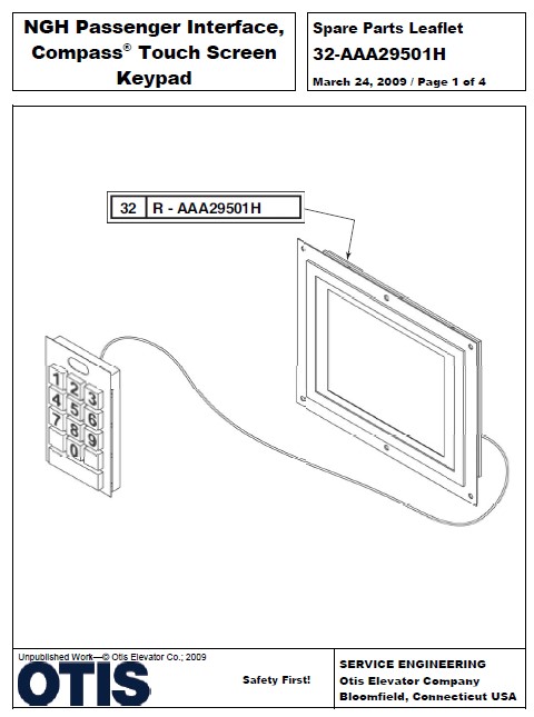 SPL 32-AAA29501H NGH Passenger Interface, Compass Touch Screen