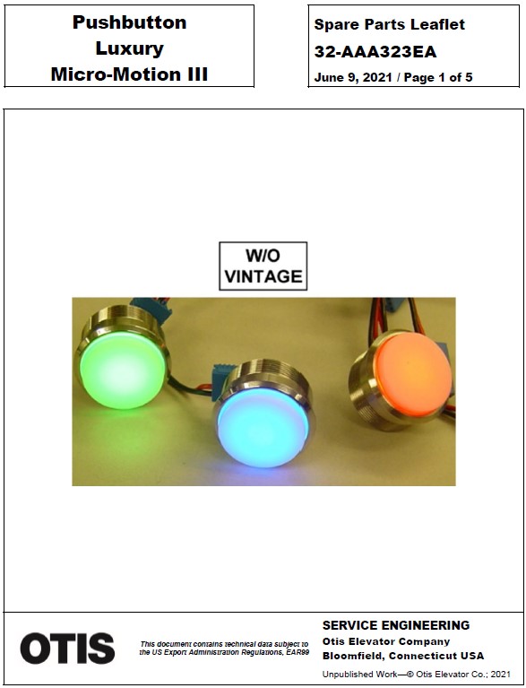 SPL 32-AAA323EA Pushbutton, Luxury, Micro-Motion III