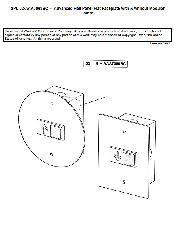SPL 32-AAA7069BC Advanced Hall Panel Flat Faceplate with & without Modular Control