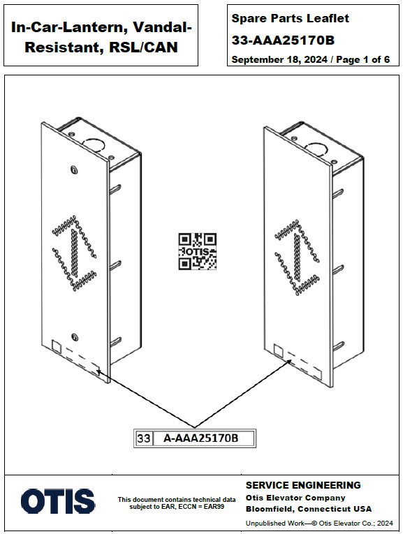 SPL 33-AAA25170B In-Car Lantern, Vandal Resistant, RSL/CAN