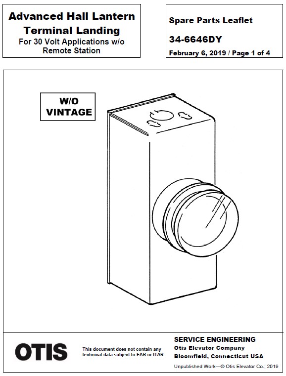 SPL 34-6646DY Advanced Hall Lantern Terminal Landing for 30 Volt Applications w/o Remote Station