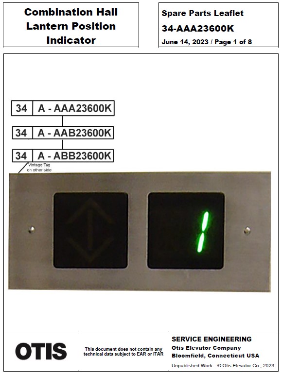 SPL 34-AAA23600K Combination Hall Lantern Position Indicator