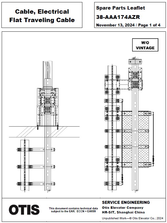 SPL 38-AAA174AZR Cable, Electrical Flat Traveling Cable
