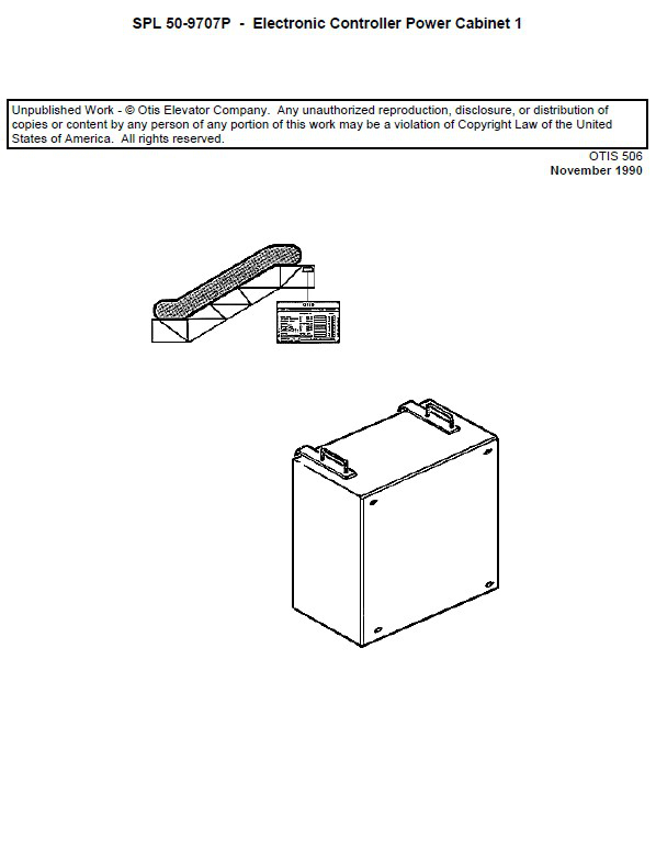 SPL 50-9707P Escalator, Electronic Controller Power Cab. 1 506