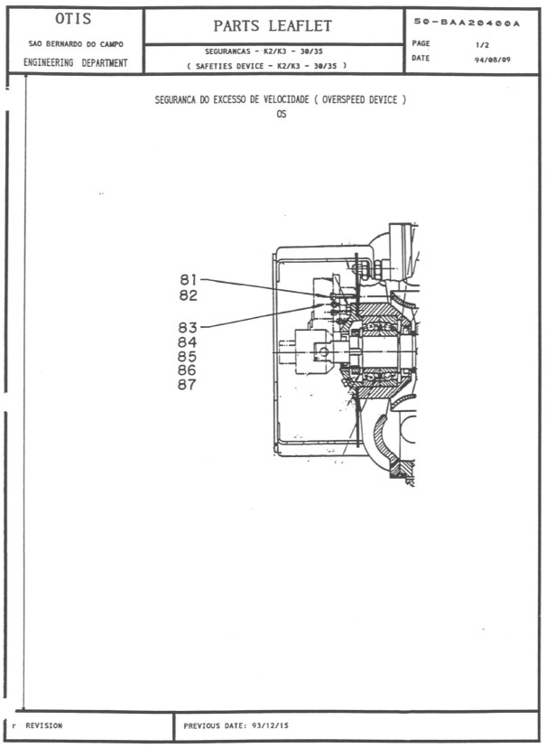 SPL 50-BAA20400A Safeties Device K2 / K3 30 / 35