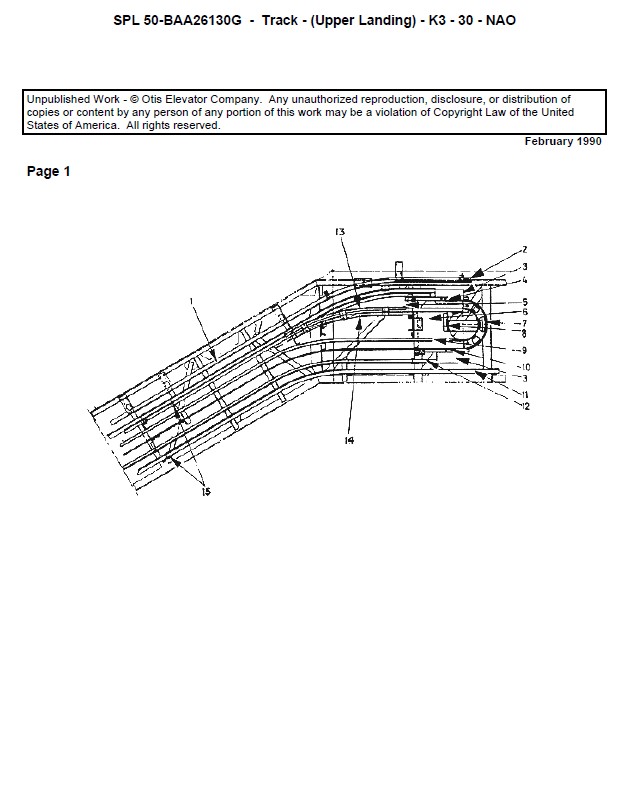 SPL 50-BAA26130G Escalator-Track, Upper Landing  UBSL
