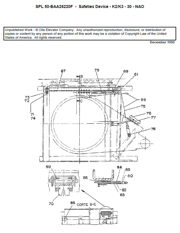 SPL 50-BAA26220F Escalator Device, Broken Drive Chain Broken Drive Chain UBSL