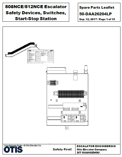 SPL 50-DAA26204LP 508NCE / 512NCE Escalator Safety Device