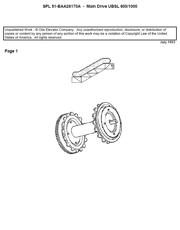SPL 51-BAA26170A Escalator Main Drive UBSL