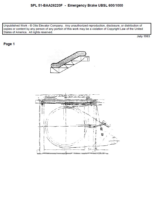 SPL 51-BAA26220F Escalator Emergency Brake UBSL