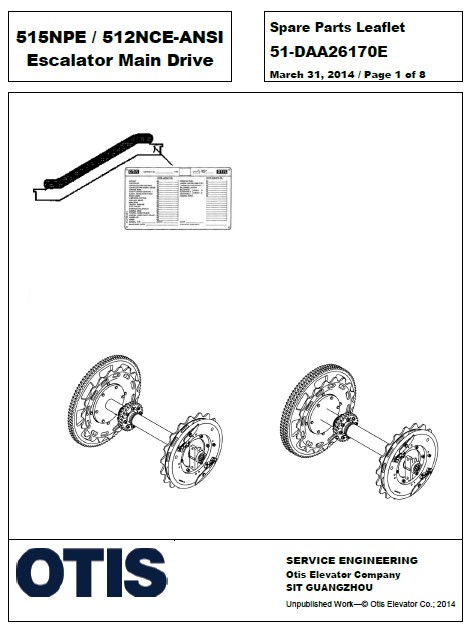 SPL 51-DAA26170E 515NPE / 512NCE-ANSI Escalator Main Drive