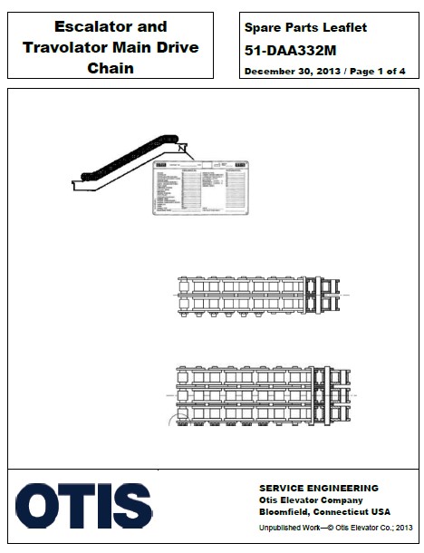 SPL 51-DAA332M Escalator and Trav-O-Lator Main Drive Chain