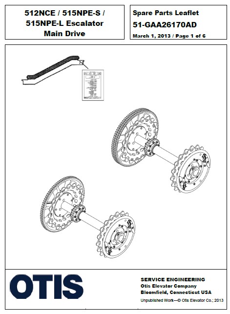 SPL 51-GAA26170AD 512NCE / 515NPE-S / 515NPE-L Escalator Main Drive