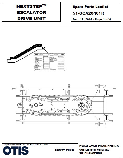 SPL 51-GCA20401R Nextstep Escalator Drive Unit