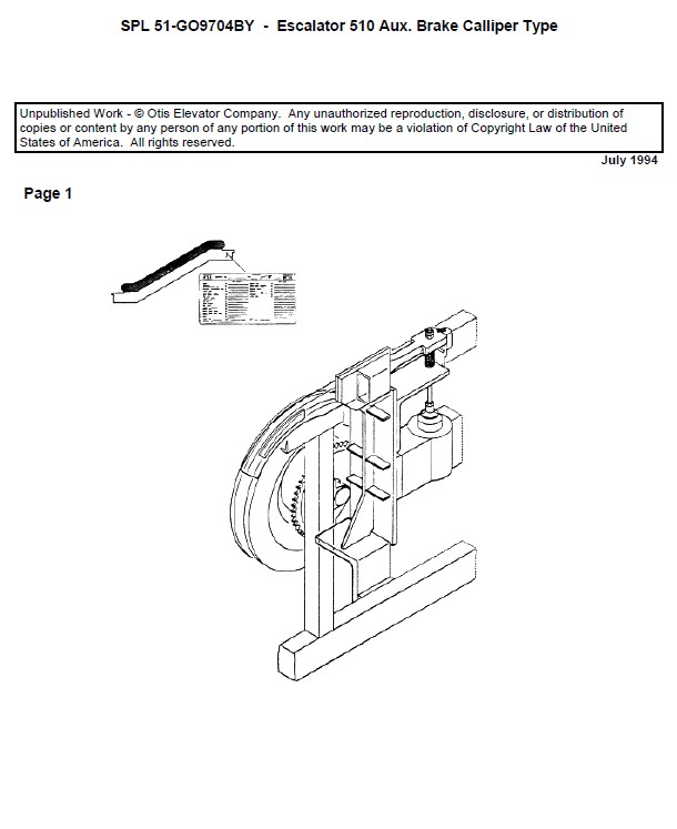 SPL 51-GO9704BY Escalator Calliper Brake 510