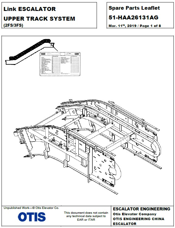 SPL 51-HAA26131AG Link Escalator Upper Track System (2FS/3FS)