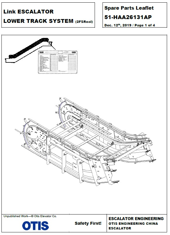SPL 51-HAA26131AP Link Escalator Lower Track System (2FSReal)