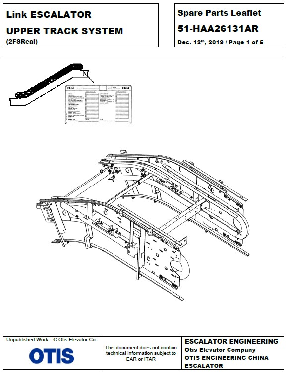 SPL 51-HAA26131AR Link Escalator Upper Track System (2FSReal)