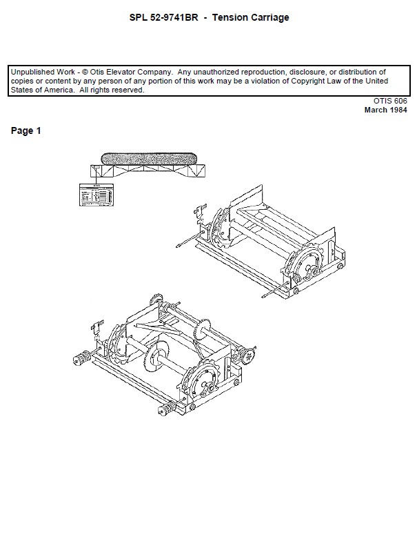 SPL 52-9741BR Escalator Tension Carriage 606