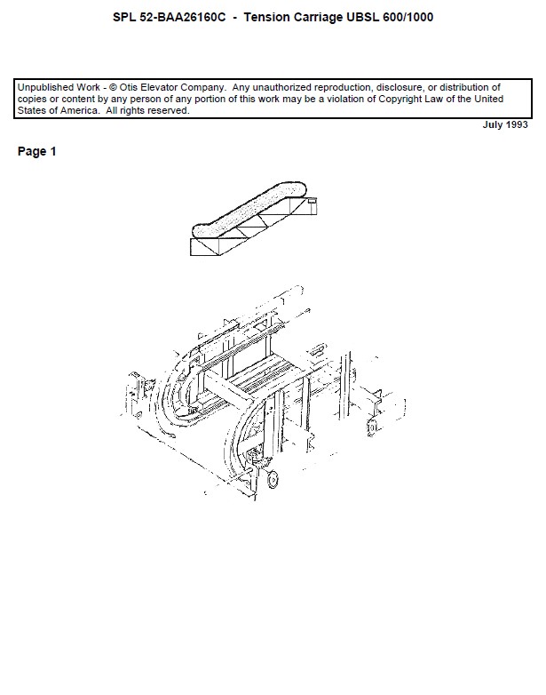SPL 52-BAA26160C Escalator Tension Carriage UBSL