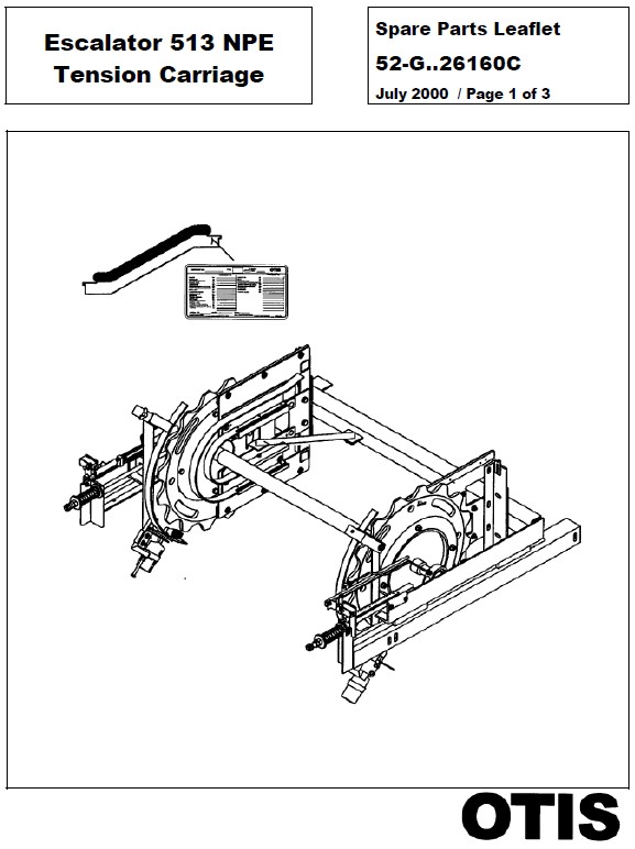 SPL 52-GAA26160C Escalator 513 NPE Tension Carriage