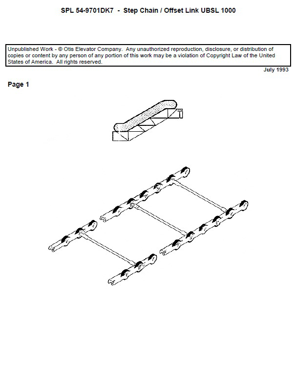 SPL 54-9701DK7 Escalator Step Chain, Offset Link  UBSL