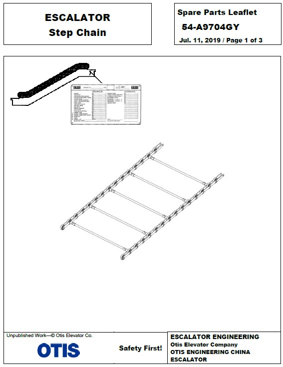 SPL 54-A9704GY Escalator Step Chain