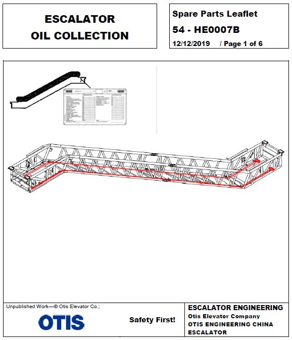 SPL 54-HE0007B Escalator Oil Collection