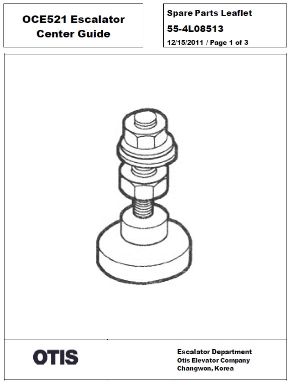 SPL 55-4L08513 OCE521 Escalator Center Guide