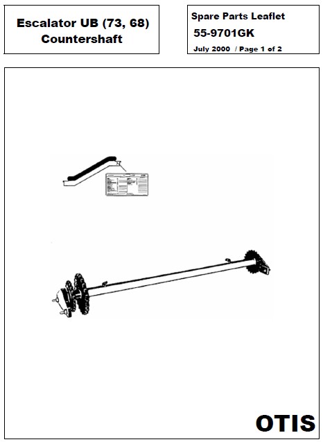 SPL 55-9701GK Escalator UB 73, 68 Countershaft